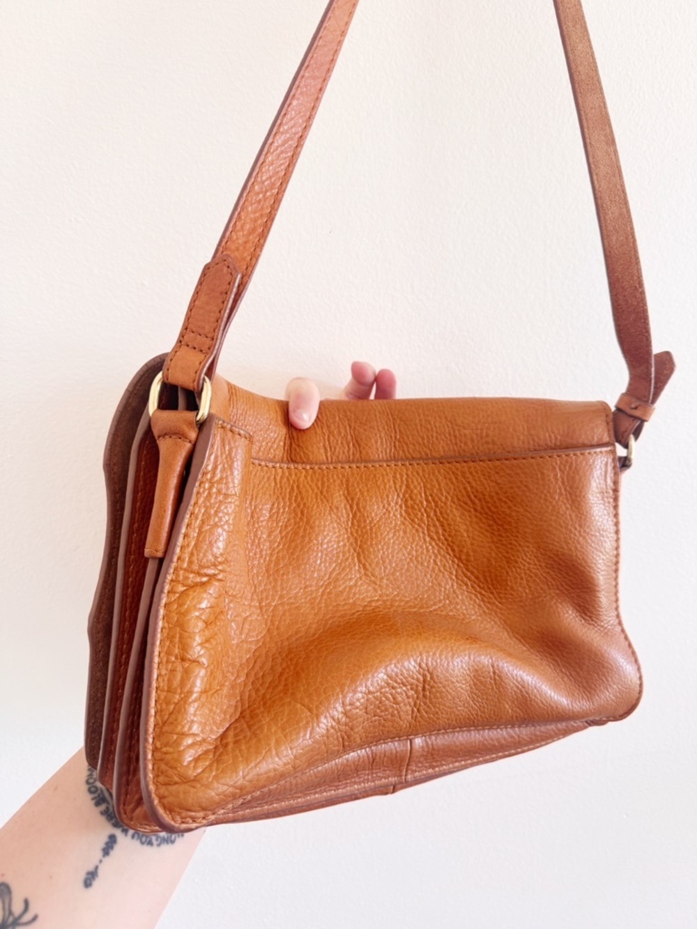 Zara Leather Shoulder Bag in Cognac Brown - Picture 3 of 7